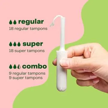 Viv for Your V Organic Cotton Tampons with BPA-Free Applicator | Toxin and Fragrance Free | Super Absorbancy | 18 Count