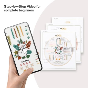 JOINRUN Beginner Embroidery Kit for Adults - 4 DIY Sets