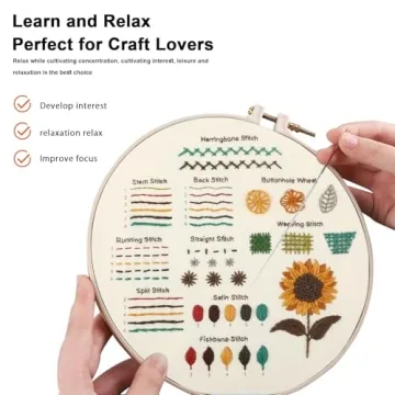 JOINRUN Beginner Embroidery Kit for Adults - 4 DIY Sets