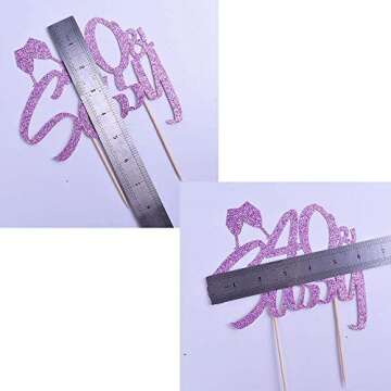 YUINYO 40 Cake Topper-40 & Sassy Cake Topper for 50th Birthday Wedding Anniversary Party Decorations (Purple)