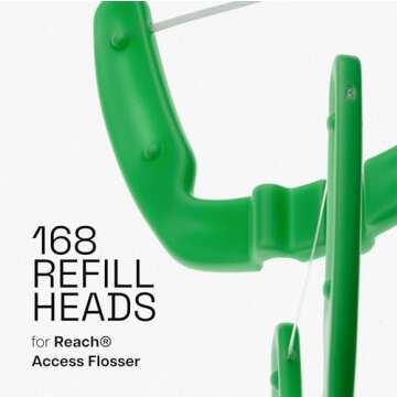 REACH Ultraclean Access Flosser Refill Heads, Mint, Plaque Remover for Teeth, Shred Resistant, for H...