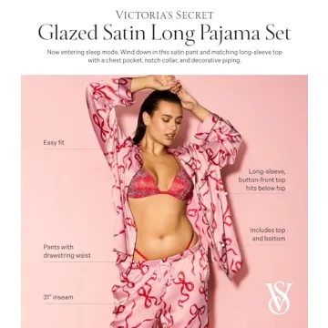 Victoria's Secret Satin Pajama Set for Women, Sleepwear