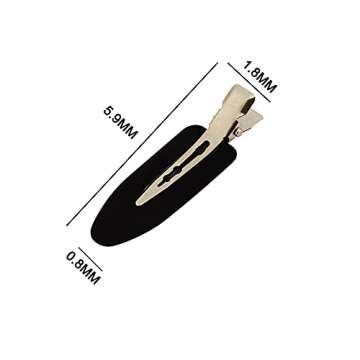 6 Pieces No Bend Hair Clips, No Crease Hair Clip for Hairstyling, Makeup Clips for Women and Girls Christmas Gifts (Black)