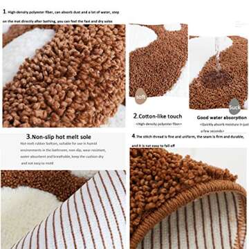 Guireele Bathroom Rugs Mats Water Absorbent Non-Slip Mat Used in Bathroom, Shower, Room, Etc.Soft Microfiber Bath Mat Machine Washable Bath Mat Bathroom Mat （Gray 16x24''）