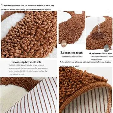 Guireele Non-Slip Bathroom Rugs - Soft & Machine Washable