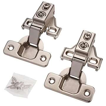 DecoBasics 5/8" Overlay Full Overlay Soft Close Cabinet Hinges for Kitchen Cabinets (20 PCS)- 105° Face Frame Concealed Cabinet Door Hinge -3 Way Adjustability Matching Screw & Easy Installation