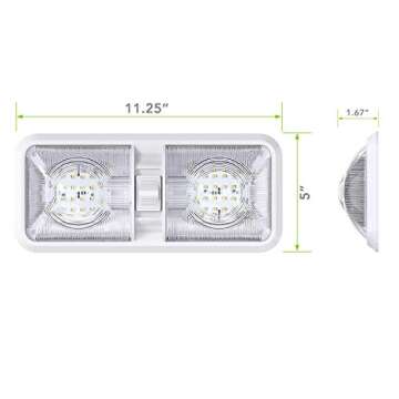 Leisure LED 5 Pack RV LED Ceiling Double Dome Light Fixture ON/OFF Switch Interior Lighting for Car/...