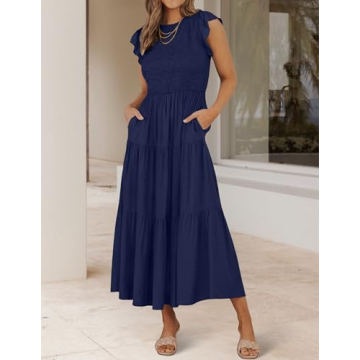 Effortless Chic ZESICA Flutter Sleeve Midi Dress