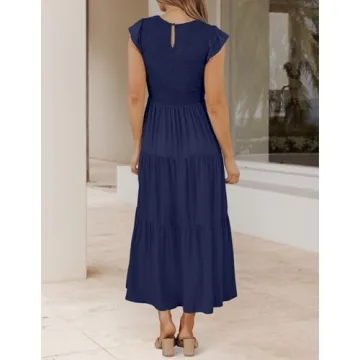 Effortless Chic ZESICA Flutter Sleeve Midi Dress