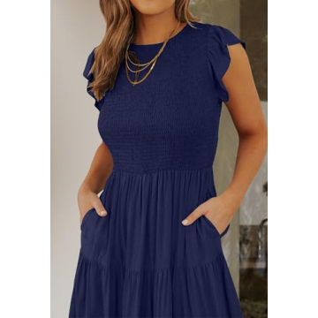 Effortless Chic ZESICA Flutter Sleeve Midi Dress