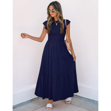Effortless Chic ZESICA Flutter Sleeve Midi Dress