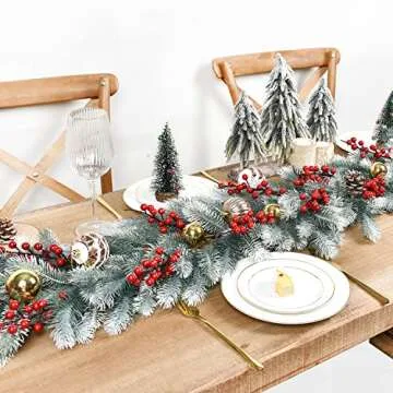 DearHouse 6Ft Artificial Christmas Pine Garland for Holiday Decor