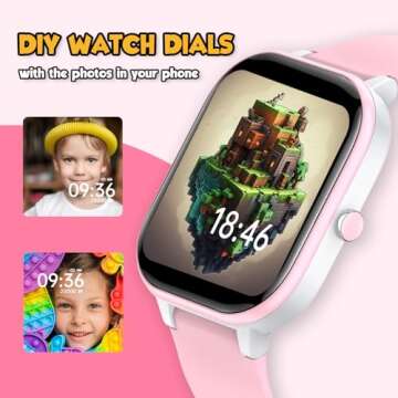 ZURURU Kids Smart Watch for Boys Girls Teens Gifts Idea for 6-14 Years Old, Kids Fitness Tracker Sleep Monitor Step Counter Pedometer Stop Watch Alarm Clock DIY Watch Face Touch Screen