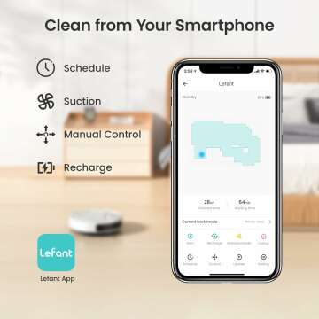 Lefant M210 Robot Vacuum with Strong Suction and Wi-Fi Control