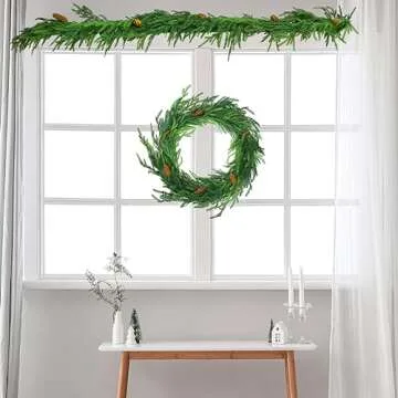 Jutom 6 ft Norfolk Pine Garland for Christmas Decor