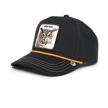 Goorin Bros. The Farm All Over Canvas Adjustable Unisex Trucker Hat, Black (Wise Owl 100), One Size