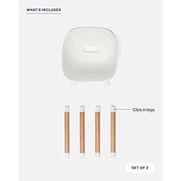 Lalo The Play Chair, Wooden and Non-Toxic Plastic Kids and Toddler Chair - Sturdy Bucket Seat and Easy to Clean Kids Chair with up to 200 lb. Weight Capacity, Set of 2 - Coconut