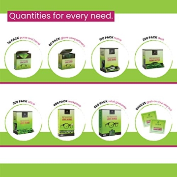 Eyeglass Cleaner Lens Wipes 400 Pack for All Devices