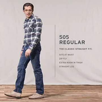 Levi's Men's 505 Regular Fit Jeans (Also Available in Big & Tall), Ocean Blues, 33W x 30L