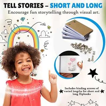 Flip Book Kit with LED Light Pad for Kids 6-12 Years