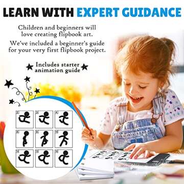 Flip Book Kit with LED Light Pad for Kids 6-12 Years