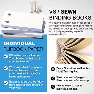 Flip Book Kit with LED Light Pad for Kids 6-12 Years