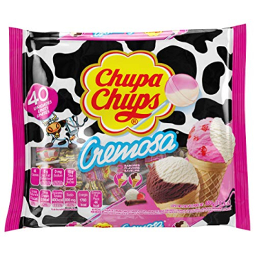 Chupa Chups Cremosa Lollipop Assortment - 40 Ice Cream Flavored Treats for Kids