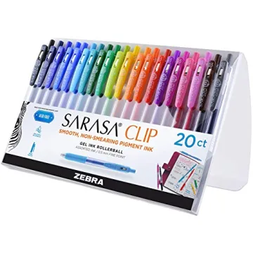 Zebra Sarasa Clip 0.5mm Gel Pens, 20 Colors, Great for Writing