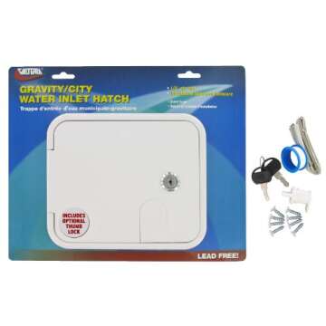 VALTERRA A01-2004VP White Carded Gravity/Plastic City Water Inlet Hatch with Lockable Feature
