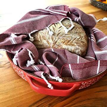 Cacala 100% Turkish Cotton Kitchen Tea Towels, Highly Absorbent Luxury Soft Quick Drying Dish Towel ...