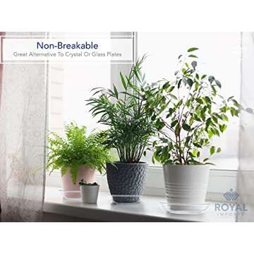 Royal Imports 10" Clear Plastic Saucer Plant Drip Tray, Deep Pie Plate, Floral Flower Dish, Wedding,...