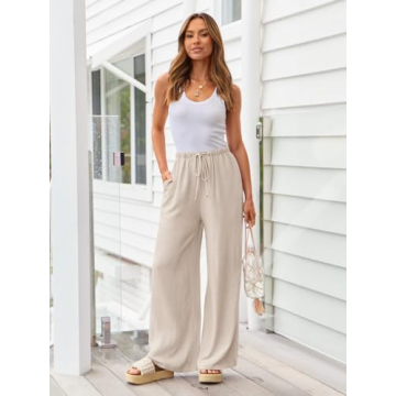 Stylish LILLUSORY Wide Leg Linen Pants for Summer Comfort
