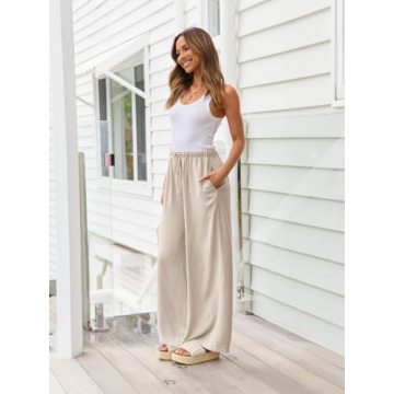 Stylish LILLUSORY Wide Leg Linen Pants for Summer Comfort