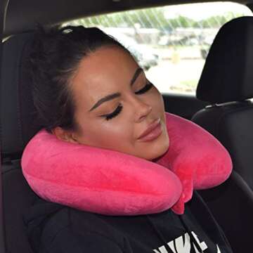 Wolf Essentials Neck Pillow Adult Cozy Soft Microfiber, Pink