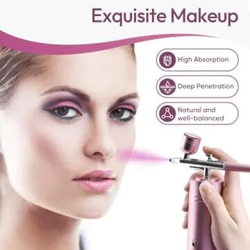 Airbrush for Nails Cordless Portable Airbrush Kit with Compressor 30PSI High-Pressure Rechargeable Air Brush Spray Machine with 0.3mm Nozzle for Painting Makeup Model Barber Cookie Cake (Pink)