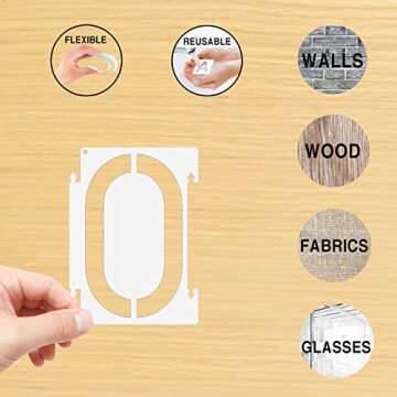 Number Stencils 6 inch Interlocking Templates,20PCS 0-9 Address Curb Stencil Kit Reusable Plastic Numbers Interlocking Stencils with 2 Rolls Masking Tape for Painting Address in Wall Wood Road Mailbox