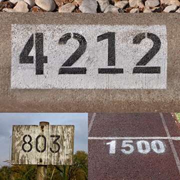Number Stencils 6 inch Interlocking Templates,20PCS 0-9 Address Curb Stencil Kit Reusable Plastic Numbers Interlocking Stencils with 2 Rolls Masking Tape for Painting Address in Wall Wood Road Mailbox