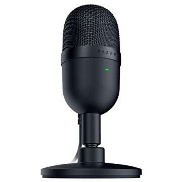 Razer Seiren Mini USB Condenser Microphone: for Streaming and Gaming on PC - Professional Recording Quality - Precise Supercardioid Pickup Pattern - Tilting Stand - Shock Resistant - Classic Black