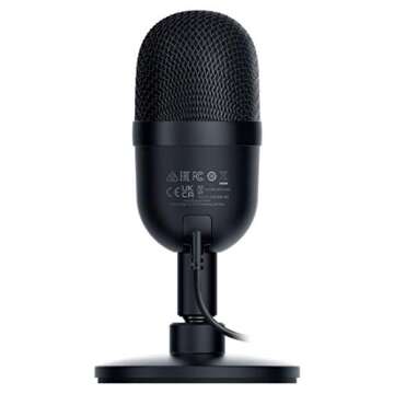 Razer Seiren Mini USB Condenser Microphone: for Streaming and Gaming on PC - Professional Recording Quality - Precise Supercardioid Pickup Pattern - Tilting Stand - Shock Resistant - Classic Black