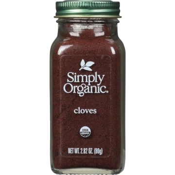 Simply Organic Ground Cloves 2.82 Ounce Jar - Pure, Kosher, Organic Cloves for Culinary Delight