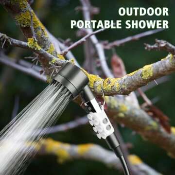 Portable Camping Shower Pump Kit, 7800mAh Showers Pump for Travel, Camping,Outdoor, Tents Shower and Pet Cleaning, with Water Temperature Display and Rechargeable Battery
