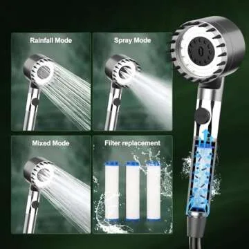 Portable Camping Shower Pump Kit, 7800mAh Showers Pump for Travel, Camping,Outdoor, Tents Shower and Pet Cleaning, with Water Temperature Display and Rechargeable Battery