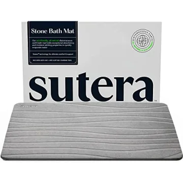 SUTERA Stone Bath Mat - Quick Dry, Non-Slip, Eco-Friendly Shower Mat