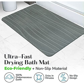 SUTERA Stone Bath Mat Quick Dry Non-Slip Eco-Friendly
