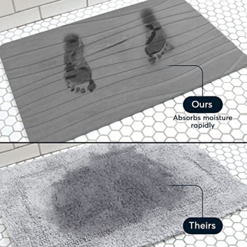 SUTERA Stone Bath Mat Quick Dry Non-Slip Eco-Friendly
