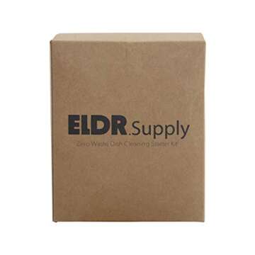 Zero Waste Dish Cleaning Starter Kit, Two Biodegradable Pot and Dish Brushes, Two Natural Loofah Sponges, Bamboo Soap Tray. Kitchen Set for Plates, Fruits, Vegetables, and Cast Iron Cookware