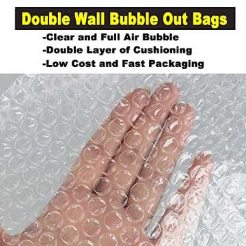 50Pcs Clear Bubble Out Bags, 12”x16” Bubble Pouches Bags for Shipping, Double Wall Bubble Cushioning Wrap Bags for Moving Packaging Storage Fragile China Dishes Electronic Item-Large Bubble Pouches