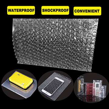 50Pcs Clear Bubble Out Bags, 12”x16” Bubble Pouches Bags for Shipping, Double Wall Bubble Cushioning Wrap Bags for Moving Packaging Storage Fragile China Dishes Electronic Item-Large Bubble Pouches