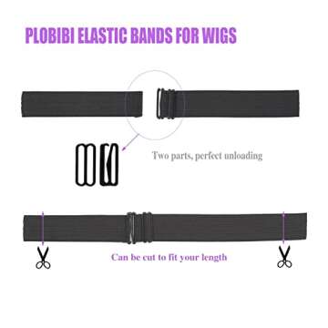 12PCS Adjustable Band for Wigs Wig Strap Elastic Band for Wigs Wig Band Wig Cap for Wig Making Wig S...
