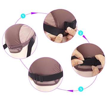 12PCS Adjustable Band for Wigs Wig Strap Elastic Band for Wigs Wig Band Wig Cap for Wig Making Wig Strapds Elastic Hair Band Sewing for Making Wig Caps Adjustable Wig Band (1x12inch)